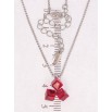 Кулон Xuping колір Родій з кр-ми Swarovski на ланцюжку Кристальні кубики Siam довжина 40-45см х 1мм фото №2
