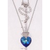 Кулон Xuping колір Родій з кр-ми Swarovski на ланцюжку Сердечки кристал Capri Blue довжина 40-46,5см х 2мм фото №2 Кулон Xuping колір Родій з кр-ми Swarovski на ланцюжку Сердечки кристал Capri Blue довжина 40-46,5см х 2мм фото №2
