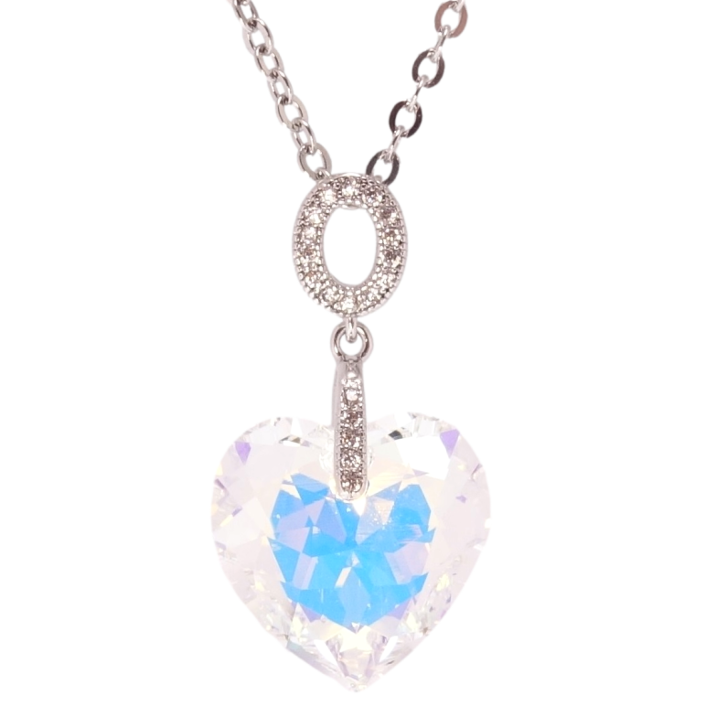 Кулон Xuping колір Родій з кр-ми Swarovski на ланцюжку Серце кристал Shimmer довжина 40-45,5см х 2мм фото №2 Кулон Xuping колір Родій з кр-ми Swarovski на ланцюжку Серце кристал Shimmer довжина 40-45,5см х 2мм фото №2