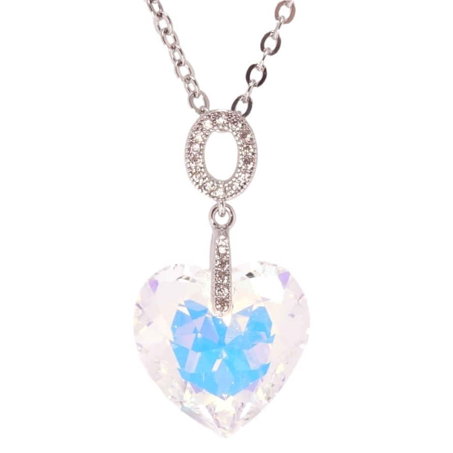 Кулон Xuping колір Родій з кр-ми Swarovski на ланцюжку Серце кристал Shimmer довжина 40-45,5см х 2мм фото №1 Кулон Xuping колір Родій з кр-ми Swarovski на ланцюжку Серце кристал Shimmer довжина 40-45,5см х 2мм фото №1