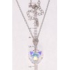 Кулон Xuping колір Родій з кр-ми Swarovski на ланцюжку Серце кристал Shimmer довжина 40-45,5см х 2мм фото №2 Кулон Xuping колір Родій з кр-ми Swarovski на ланцюжку Серце кристал Shimmer довжина 40-45,5см х 2мм фото №2