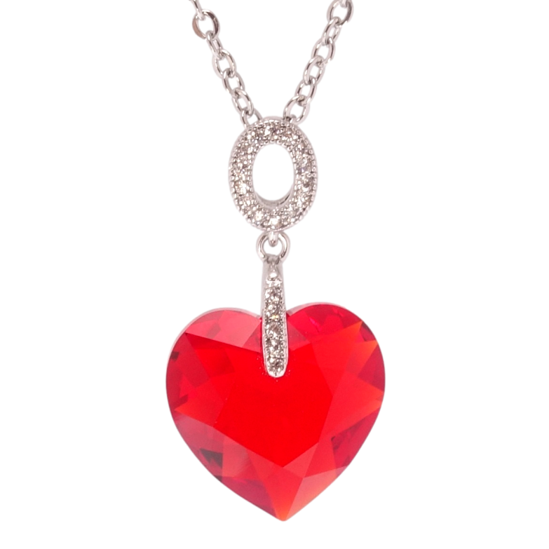Кулон Xuping колір Родій з кр-ми Swarovski на ланцюжку Серце кристал Light Siam довжина 40-45см х 2мм фото №3 Кулон Xuping колір Родій з кр-ми Swarovski на ланцюжку Серце кристал Light Siam довжина 40-45см х 2мм фото №3
