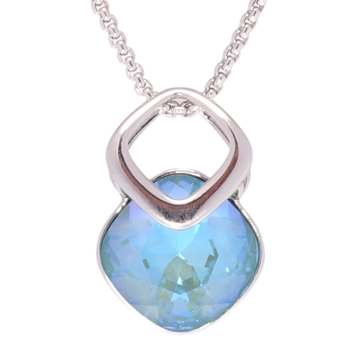 Кулон Xuping колір Родій з кр-ми Swarovski на ланцюжку Кристал Laguna Delite довжина 40-45см х 1мм фото №8 Кулон Xuping колір Родій з кр-ми Swarovski на ланцюжку Кристал Laguna Delite довжина 40-45см х 1мм фото №8