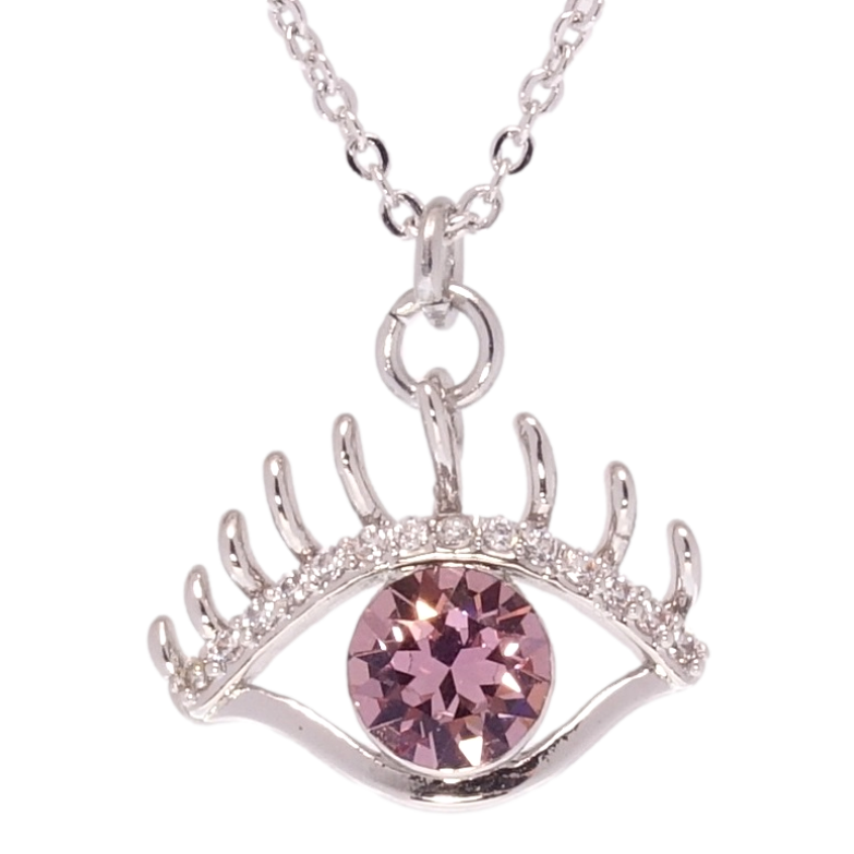 Кулон Xuping колір Родій з кр-ми Swarovski на ланцюжку Око з кристалом Amethyst довжина 39-44см х 1мм фото №5 Кулон Xuping колір Родій з кр-ми Swarovski на ланцюжку Око з кристалом Amethyst довжина 39-44см х 1мм фото №5