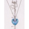 Кулон Xuping колір Родій з кр-ми Swarovski на ланцюжку Кристальне серце Aquamarine довжина 39-44см х 1мм фото №2