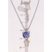 Кулон Xuping колір Родій з кр-ми Swarovski на ланцюжку Ведмедик з кристалом Capri Blue довжина 40-45см х 1мм фото №2 Кулон Xuping колір Родій з кр-ми Swarovski на ланцюжку Ведмедик з кристалом Capri Blue довжина 40-45см х 1мм фото №2