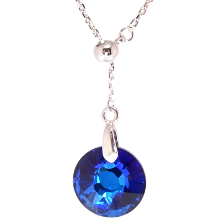 Кулон Xuping колір Родій з кр-ми Swarovski на ланцюжку Кристал Capri Blue на бігунці довжина 43-46см х 1мм фото №17 Кулон Xuping колір Родій з кр-ми Swarovski на ланцюжку Кристал Capri Blue на бігунці довжина 43-46см х 1мм фото №17