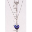 Кулон Xuping колір Родій з кр-ми Swarovski на ланцюжку Кристал Majestic Blue на бігунці довжина 44-47см х 1мм фото №2