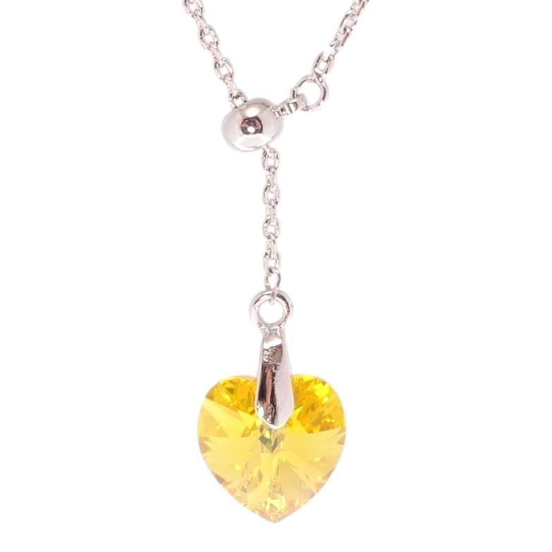 Кулон Xuping колір Родій з кр-ми Swarovski на ланцюжку Кристал Sunflower на бігунці довжина 43-46см х 1мм фото №9 Кулон Xuping колір Родій з кр-ми Swarovski на ланцюжку Кристал Sunflower на бігунці довжина 43-46см х 1мм фото №9