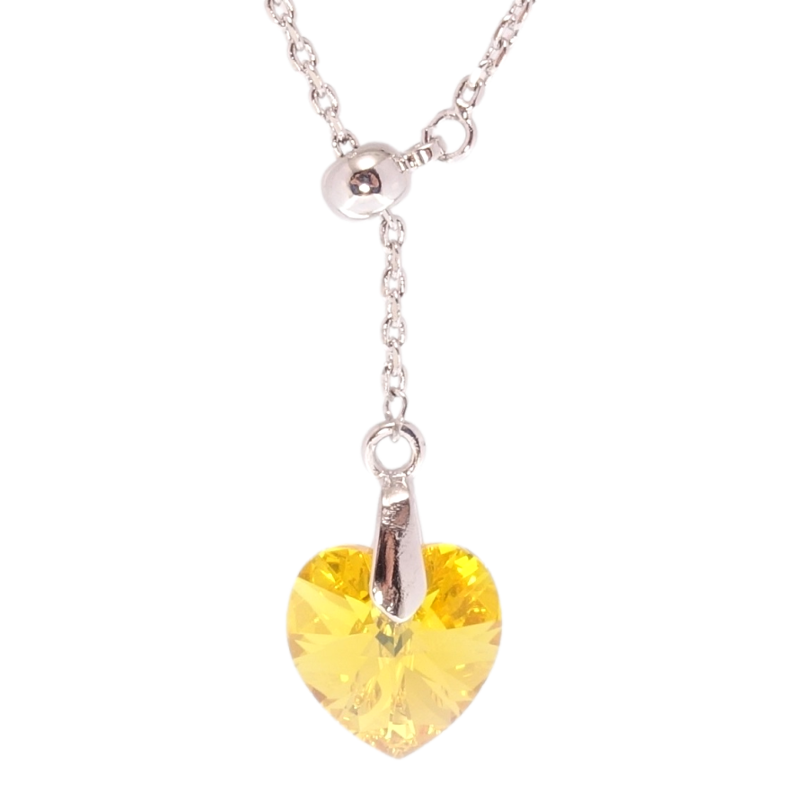 Кулон Xuping колір Родій з кр-ми Swarovski на ланцюжку Кристал Sunflower на бігунці довжина 43-46см х 1мм фото №1 Кулон Xuping колір Родій з кр-ми Swarovski на ланцюжку Кристал Sunflower на бігунці довжина 43-46см х 1мм фото №1