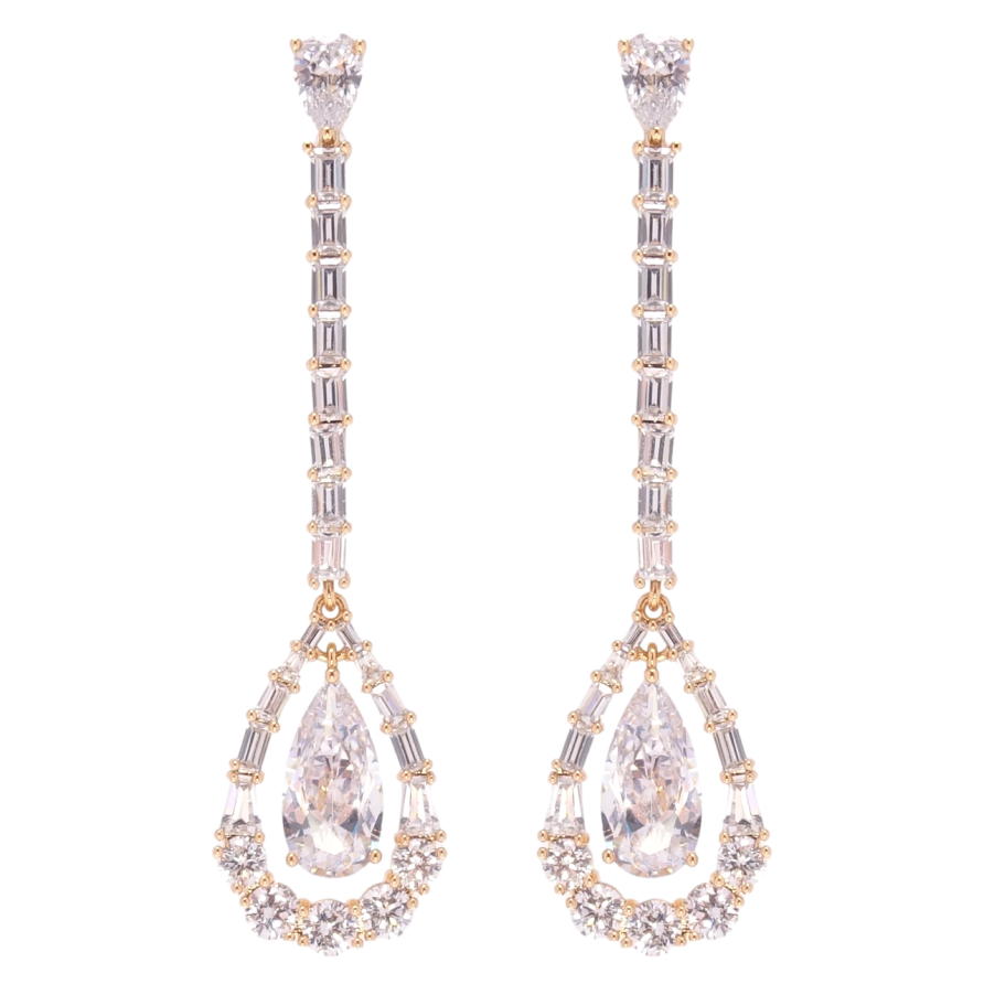 Серьги Xuping QQMM Позолота 18K пусеты Кристальные подвески фото №1 Серьги Xuping QQMM Позолота 18K пусеты Кристальные подвески фото №1
