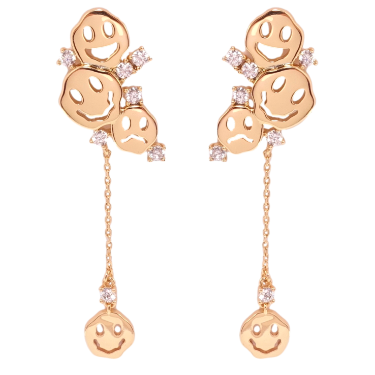 Сережки Xuping QQMM Позолота 18K пусети Смайли фото №13 Сережки Xuping QQMM Позолота 18K пусети Смайли фото №13