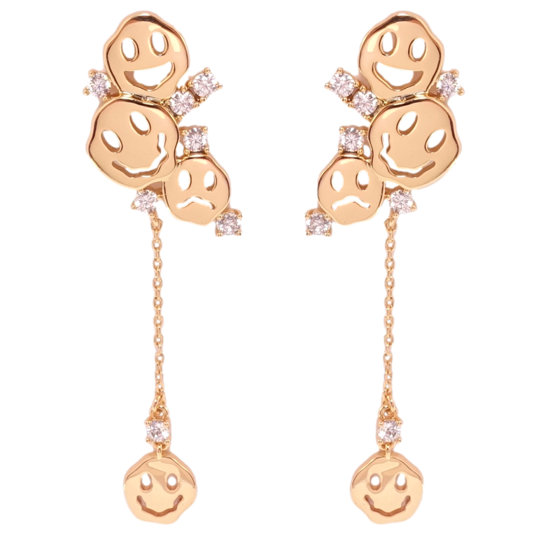 Сережки Xuping QQMM Позолота 18K пусети Смайли фото №21 Сережки Xuping QQMM Позолота 18K пусети Смайли фото №21