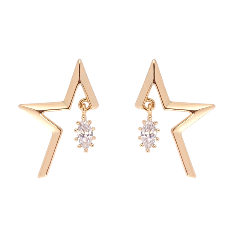 Серьги Xuping QQMM Позолота 18K пусеты Звезды фото №13