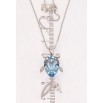 Кулон Xuping колір Родій з кр-ми Swarovski на ланцюжку Рибка кристал Aquamarine довжина 41,43,45см х 1мм фото №2 Кулон Xuping колір Родій з кр-ми Swarovski на ланцюжку Рибка кристал Aquamarine довжина 41,43,45см х 1мм фото №2
