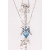 Кулон Xuping колір Родій з кр-ми Swarovski на ланцюжку Рибка кристал Aquamarine довжина 46,5-51,5см х 1мм фото №2 Кулон Xuping колір Родій з кр-ми Swarovski на ланцюжку Рибка кристал Aquamarine довжина 46,5-51,5см х 1мм фото №2