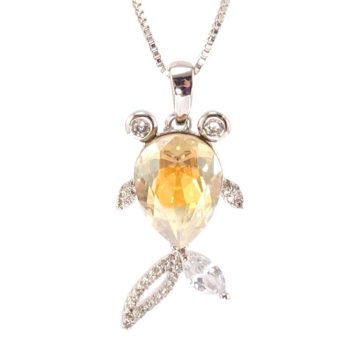Кулон Xuping колір Родій з кр-ми Swarovski на ланцюжку Рибка кристал Golden Shadow довжина 42,44,46см х 1мм фото №15 Кулон Xuping колір Родій з кр-ми Swarovski на ланцюжку Рибка кристал Golden Shadow довжина 42,44,46см х 1мм фото №15