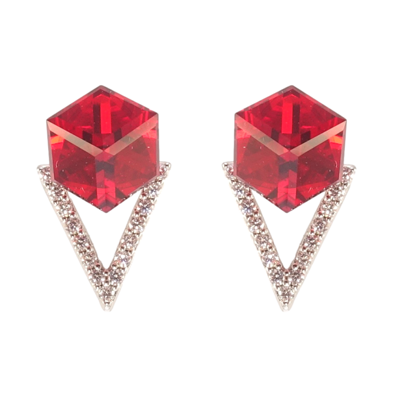 Сережки Xuping колір Родій з кристалами Swarovski пусети Кристальні кубики Light Siam фото №7 Сережки Xuping колір Родій з кристалами Swarovski пусети Кристальні кубики Light Siam фото №7