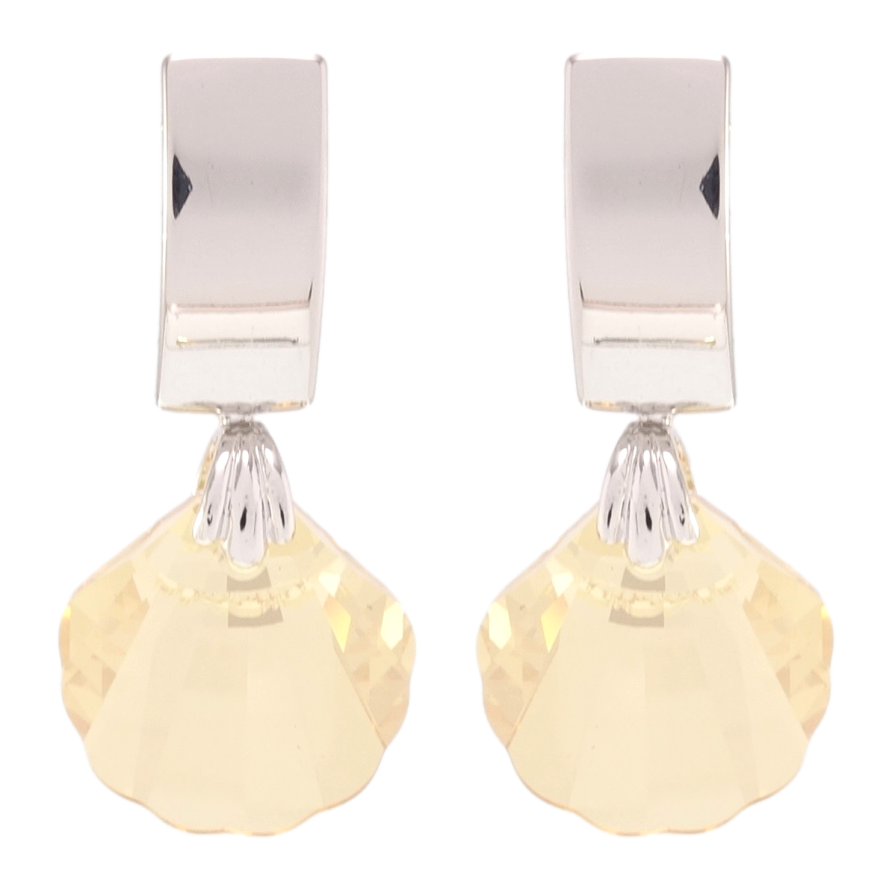 Серьги Xuping цвет Родий с кристаллами Swarovski пусеты Кристальные ракушки Golden Shadow фото №1 Серьги Xuping цвет Родий с кристаллами Swarovski пусеты Кристальные ракушки Golden Shadow фото №1