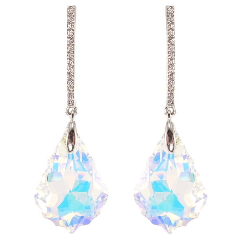 Сережки Xuping колір Родій з кристалами Swarovski пусети Підвіски з кристалами Shimmer фото №2 Сережки Xuping колір Родій з кристалами Swarovski пусети Підвіски з кристалами Shimmer фото №2