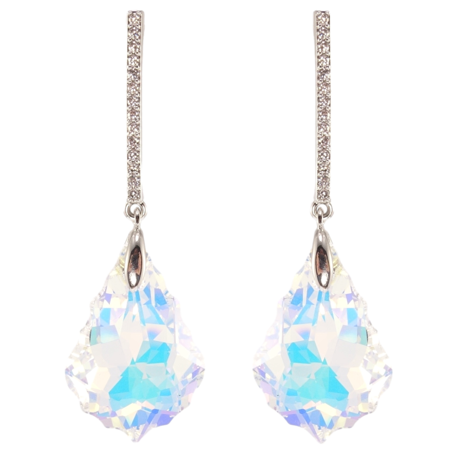 Сережки Xuping колір Родій з кристалами Swarovski пусети Підвіски з кристалами Shimmer фото №1 Сережки Xuping колір Родій з кристалами Swarovski пусети Підвіски з кристалами Shimmer фото №1