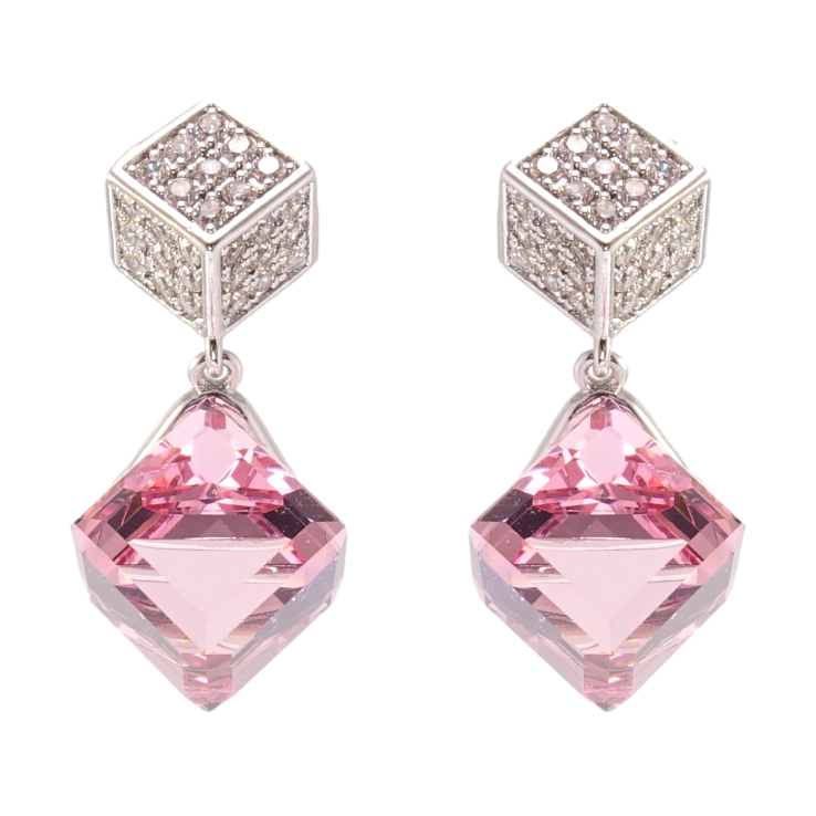 Сережки Xuping колір Родій з кристалами Swarovski пусети Кристали Rose фото №17 Сережки Xuping колір Родій з кристалами Swarovski пусети Кристали Rose фото №17