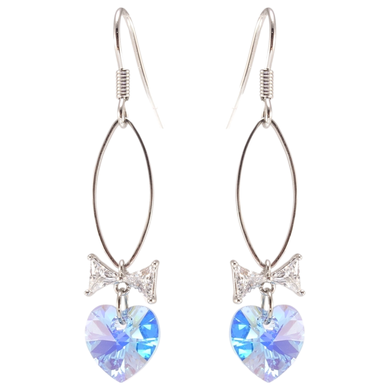 Сережки Xuping колір Родій з кристалами Swarovski французький замок Кристальні серця Ocean Delite фото №14 Сережки Xuping колір Родій з кристалами Swarovski французький замок Кристальні серця Ocean Delite фото №14