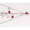 Набір Xuping колір Родій з кр-ми Swarovski Сережки Кулон на ланцюжку Кристали Light Siam 6х6мм довжина 39-44см х 2мм фото №2 Набір Xuping колір Родій з кр-ми Swarovski Сережки Кулон на ланцюжку Кристали Light Siam 6х6мм довжина 39-44см х 2мм фото №2