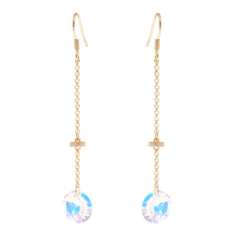 Сережки Xuping колір 18K з кристалами Swarovski французький замок Підвіски з кристалами Shimmer фото №11