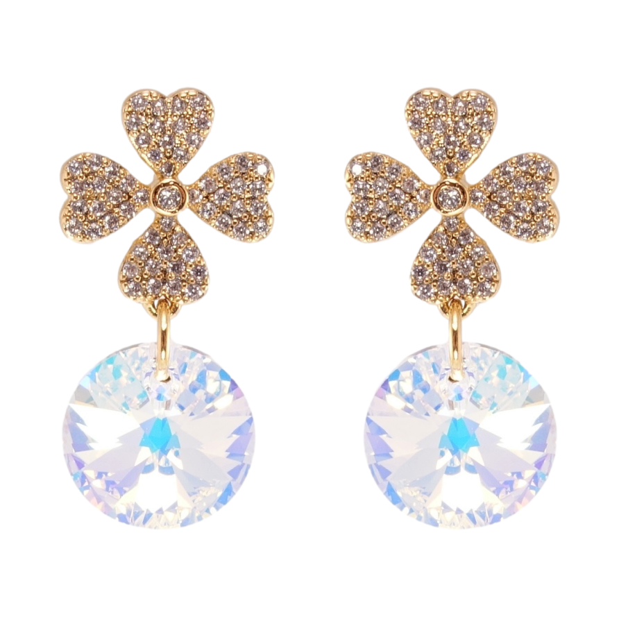 Серьги Xuping цвет 18K с кристаллами Swarovski пусеты Цветочки с кристаллами Shimmer фото №1 Серьги Xuping цвет 18K с кристаллами Swarovski пусеты Цветочки с кристаллами Shimmer фото №1