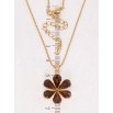 Кулон Xuping колір 18K з кр-ми Swarovski на ланцюжку Квітка з кристалами Mocca довжина 40-45см х 1мм фото №2
