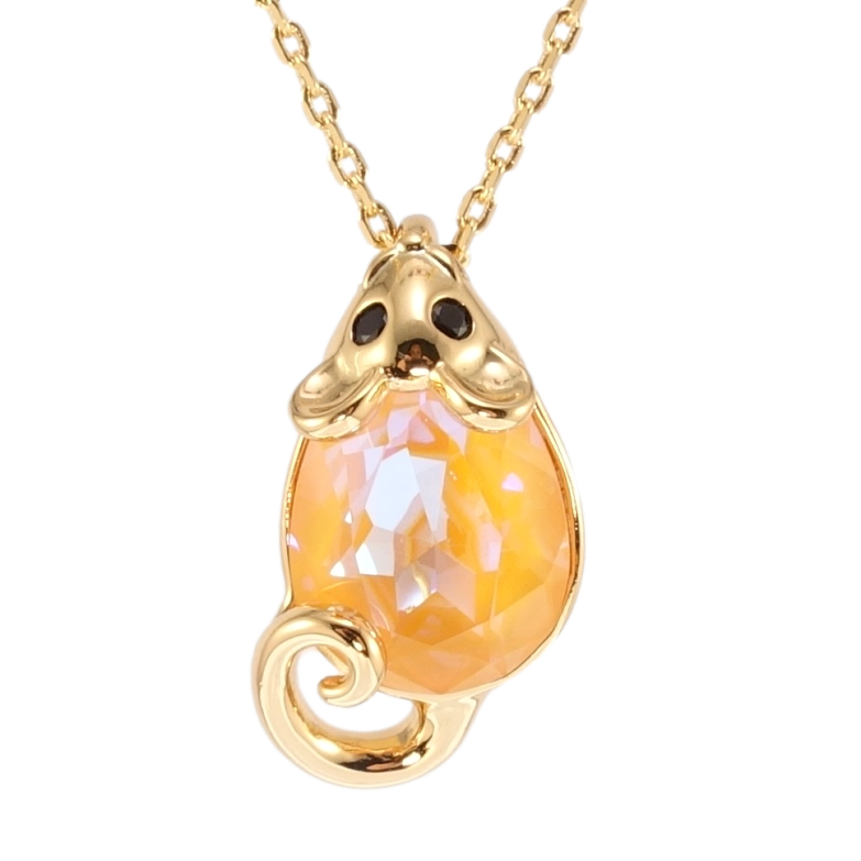 Кулон Xuping колір 18K з кр-ми Swarovski на ланцюжку Мишка кристал Peach Delite довжина 40-45см х 1мм фото №1 Кулон Xuping колір 18K з кр-ми Swarovski на ланцюжку Мишка кристал Peach Delite довжина 40-45см х 1мм фото №1