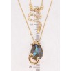 Кулон Xuping колір 18K з кр-ми Swarovski на ланцюжку Мишка кристал Army Green Delite довжина 40-45см х 1мм фото №2