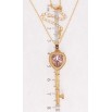 Кулон Xuping колір 18K з кр-ми Swarovski на ланцюжку "Ключик з кристалом Rose" довжина 40-45см х 1мм фото №2