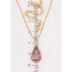Кулон Xuping колір 18K з кр-ми Swarovski на ланцюжку Кристал Antique Pink довжина 40-45см х 1мм фото №2