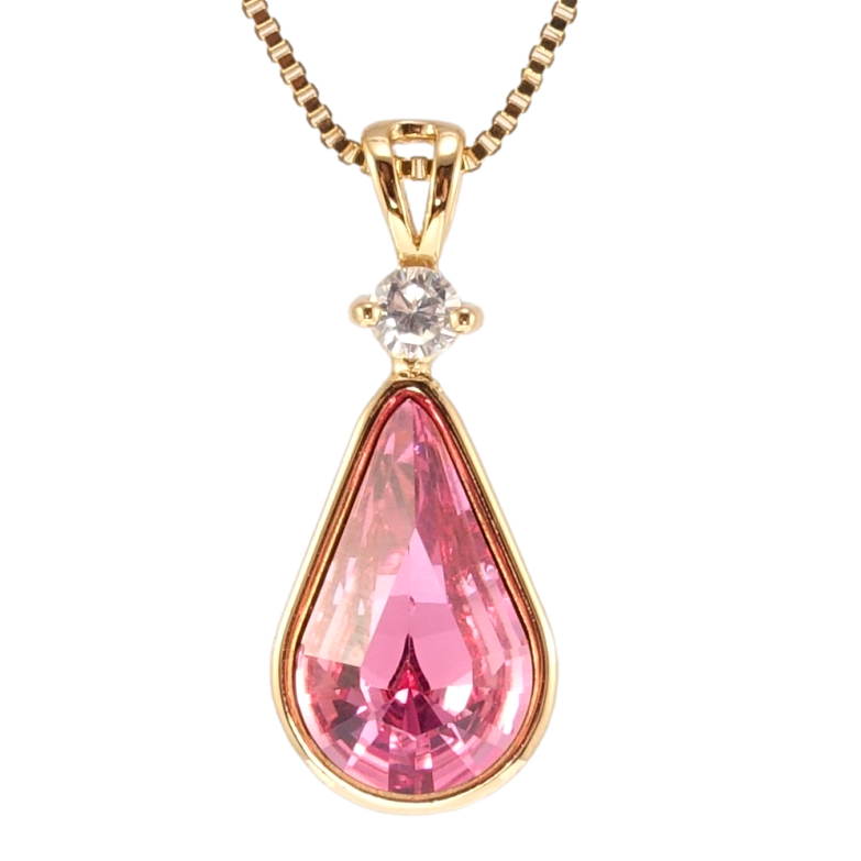 Кулон Xuping колір 18K з кр-ми Swarovski на ланцюжку Кристал Rose довжина 40-45см х 1мм фото №1