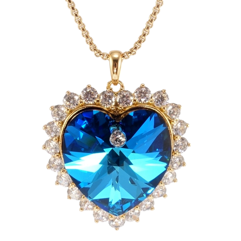 Кулон Xuping колір 18K з кр-ми Swarovski на ланцюжку Кристальне серце Capri Blue довжина 40-45см х 1мм фото №4 Кулон Xuping колір 18K з кр-ми Swarovski на ланцюжку Кристальне серце Capri Blue довжина 40-45см х 1мм фото №4