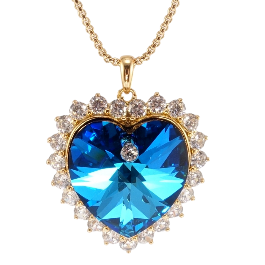 Кулон Xuping колір 18K з кр-ми Swarovski на ланцюжку Кристальне серце Capri Blue довжина 40-45см х 1мм фото №1 Кулон Xuping колір 18K з кр-ми Swarovski на ланцюжку Кристальне серце Capri Blue довжина 40-45см х 1мм фото №1