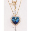 Кулон Xuping колір 18K з кр-ми Swarovski на ланцюжку Кристальне серце Capri Blue довжина 40-45см х 1мм фото №2 Кулон Xuping колір 18K з кр-ми Swarovski на ланцюжку Кристальне серце Capri Blue довжина 40-45см х 1мм фото №2
