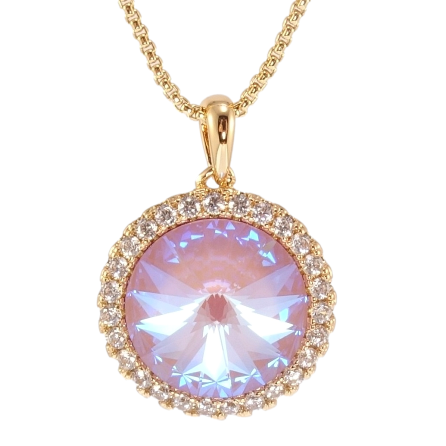 Кулон Xuping колір 18K з кр-ми Swarovski на ланцюжку Кристал Lavender Delite, ø 18мм довжина 40-45см х 1мм фото №1 Кулон Xuping колір 18K з кр-ми Swarovski на ланцюжку Кристал Lavender Delite, ø 18мм довжина 40-45см х 1мм фото №1
