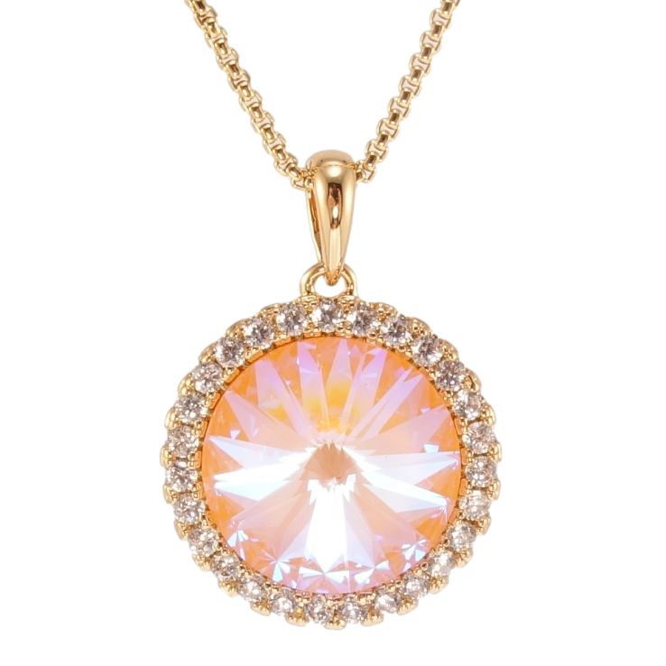 Кулон Xuping колір 18K з кр-ми Swarovski на ланцюжку Кристал Peach Delite, ø 18мм довжина 40-45см х 1мм фото №17 Кулон Xuping колір 18K з кр-ми Swarovski на ланцюжку Кристал Peach Delite, ø 18мм довжина 40-45см х 1мм фото №17
