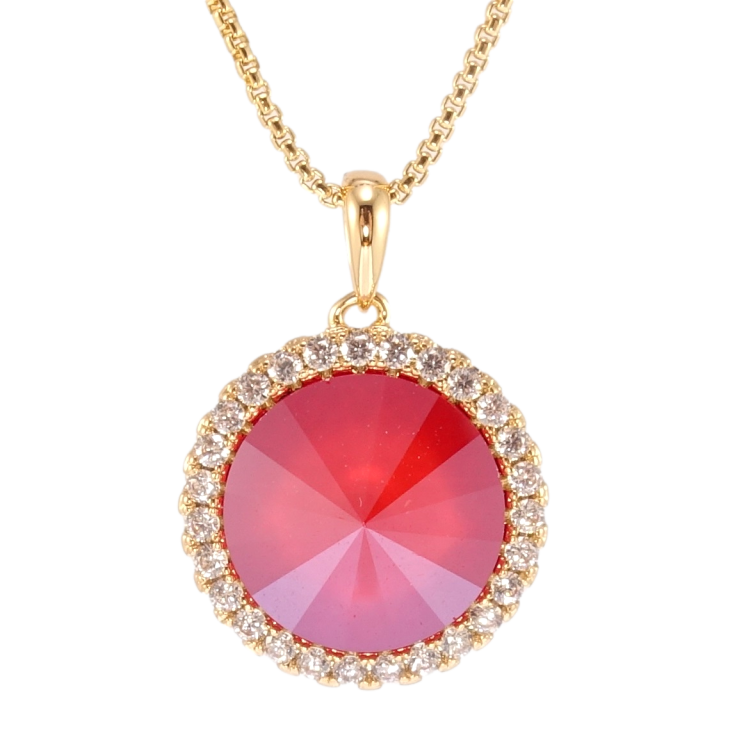 Кулон Xuping колір 18K з кр-ми Swarovski на ланцюжку Кристал Royal Red, ø 18мм довжина 40-45см х 1мм фото №15 Кулон Xuping колір 18K з кр-ми Swarovski на ланцюжку Кристал Royal Red, ø 18мм довжина 40-45см х 1мм фото №15
