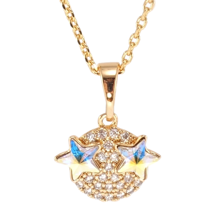 Кулон Xuping колір 18K з кр-ми Swarovski на ланцюжку Зірки кристали АВ довжина 39-44см х 1мм фото №2 Кулон Xuping колір 18K з кр-ми Swarovski на ланцюжку Зірки кристали АВ довжина 39-44см х 1мм фото №2
