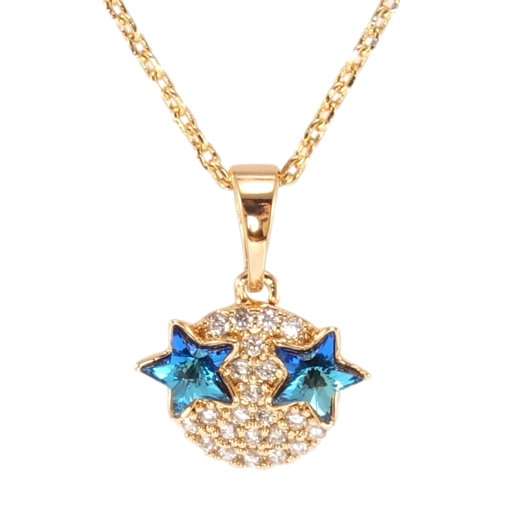 Кулон Xuping колір 18K з кр-ми Swarovski на ланцюжку Зірки кристали Capri Blue довжина 39-44см х 1мм фото №12 Кулон Xuping колір 18K з кр-ми Swarovski на ланцюжку Зірки кристали Capri Blue довжина 39-44см х 1мм фото №12