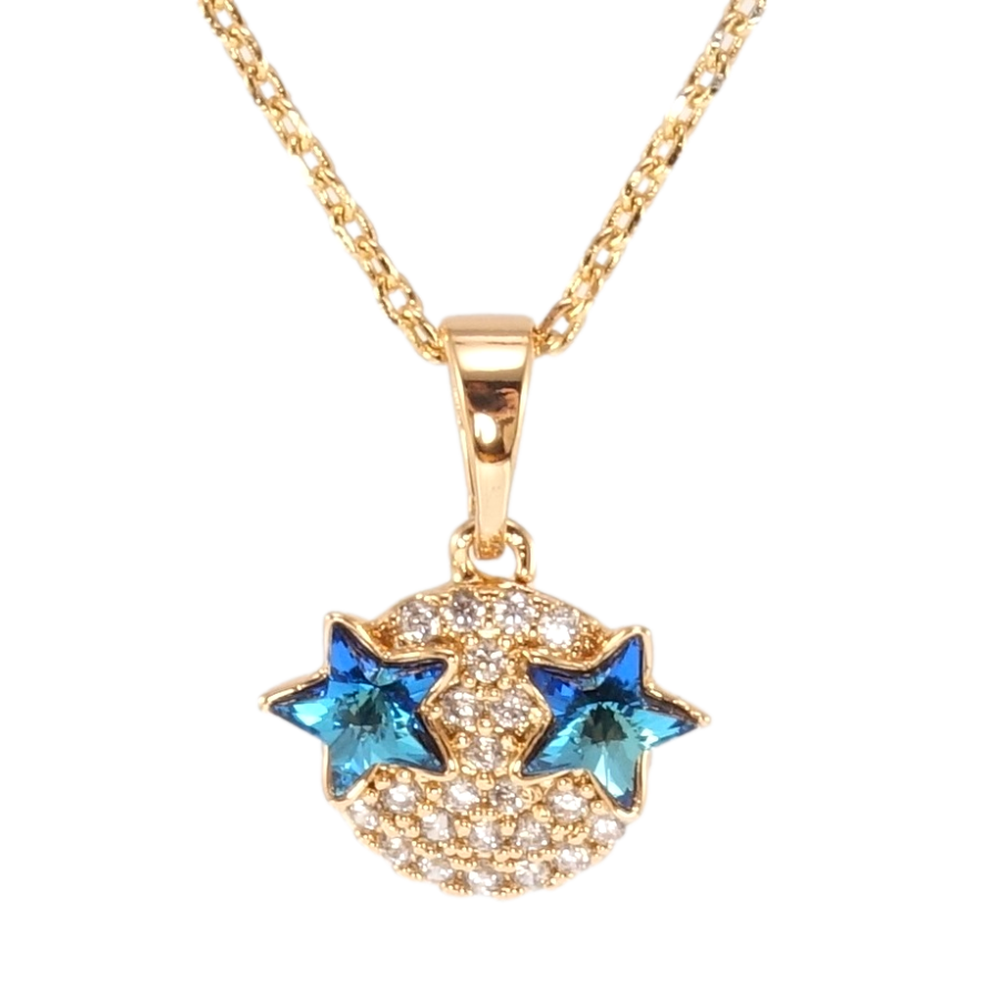 Кулон Xuping колір 18K з кр-ми Swarovski на ланцюжку Зірки кристали Capri Blue довжина 39-44см х 1мм фото №1 Кулон Xuping колір 18K з кр-ми Swarovski на ланцюжку Зірки кристали Capri Blue довжина 39-44см х 1мм фото №1