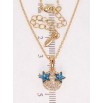Кулон Xuping колір 18K з кр-ми Swarovski на ланцюжку Зірки кристали Capri Blue довжина 39-44см х 1мм фото №2 Кулон Xuping колір 18K з кр-ми Swarovski на ланцюжку Зірки кристали Capri Blue довжина 39-44см х 1мм фото №2