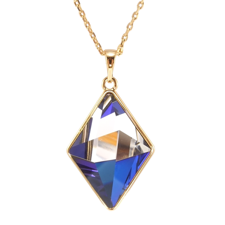Кулон Xuping колір 18K з кр-ми Swarovski на ланцюжку Кристальний ромб Majestic Blue 25х18мм довжина 40-45см фото №3 Кулон Xuping колір 18K з кр-ми Swarovski на ланцюжку Кристальний ромб Majestic Blue 25х18мм довжина 40-45см фото №3