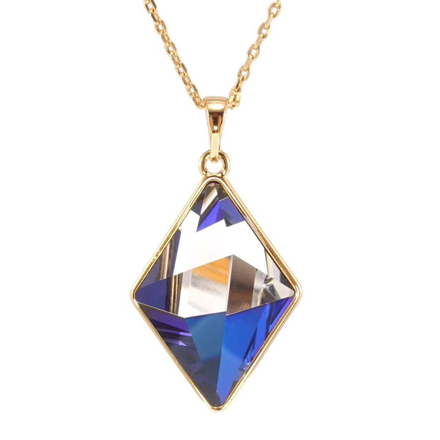 Кулон Xuping колір 18K з кр-ми Swarovski на ланцюжку Кристальний ромб Majestic Blue 25х18мм довжина 40-45см фото №1 Кулон Xuping колір 18K з кр-ми Swarovski на ланцюжку Кристальний ромб Majestic Blue 25х18мм довжина 40-45см фото №1