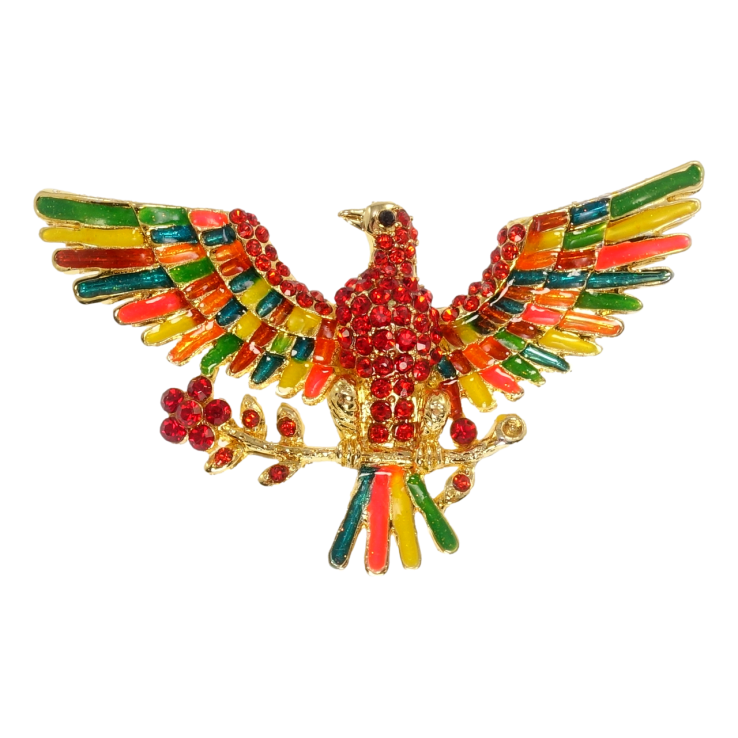 Брошь-кулон Орел с красными стразами эмаль фото №10 Брошь-кулон Орел с красными стразами эмаль фото №10