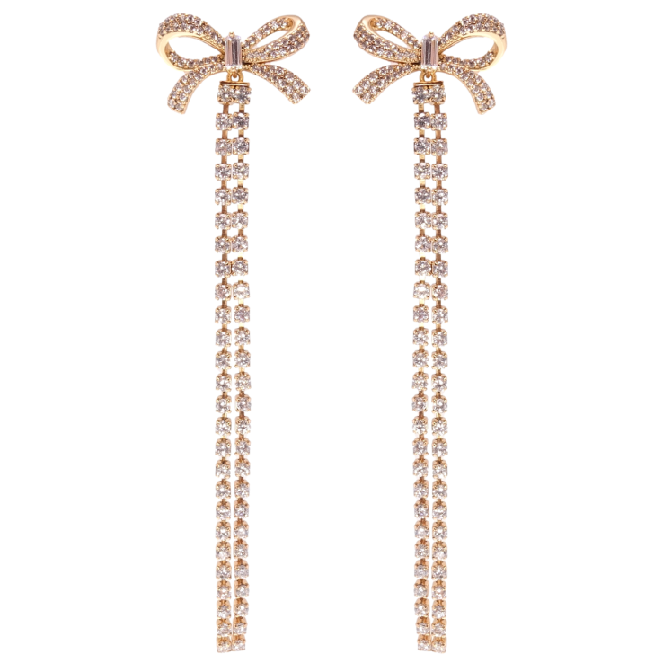 Серьги Xuping Позолота 18K пусеты Бантики с дорожками циркония фото №24